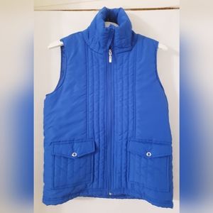 For Cynthia Blue Quilted Vest Size M